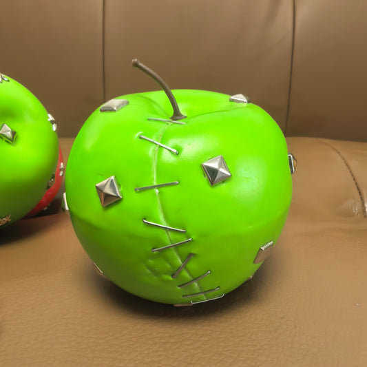 DiyRiot Spiked Green Apple - Hand-Pierced Surreal Art Decor & Punk Gift