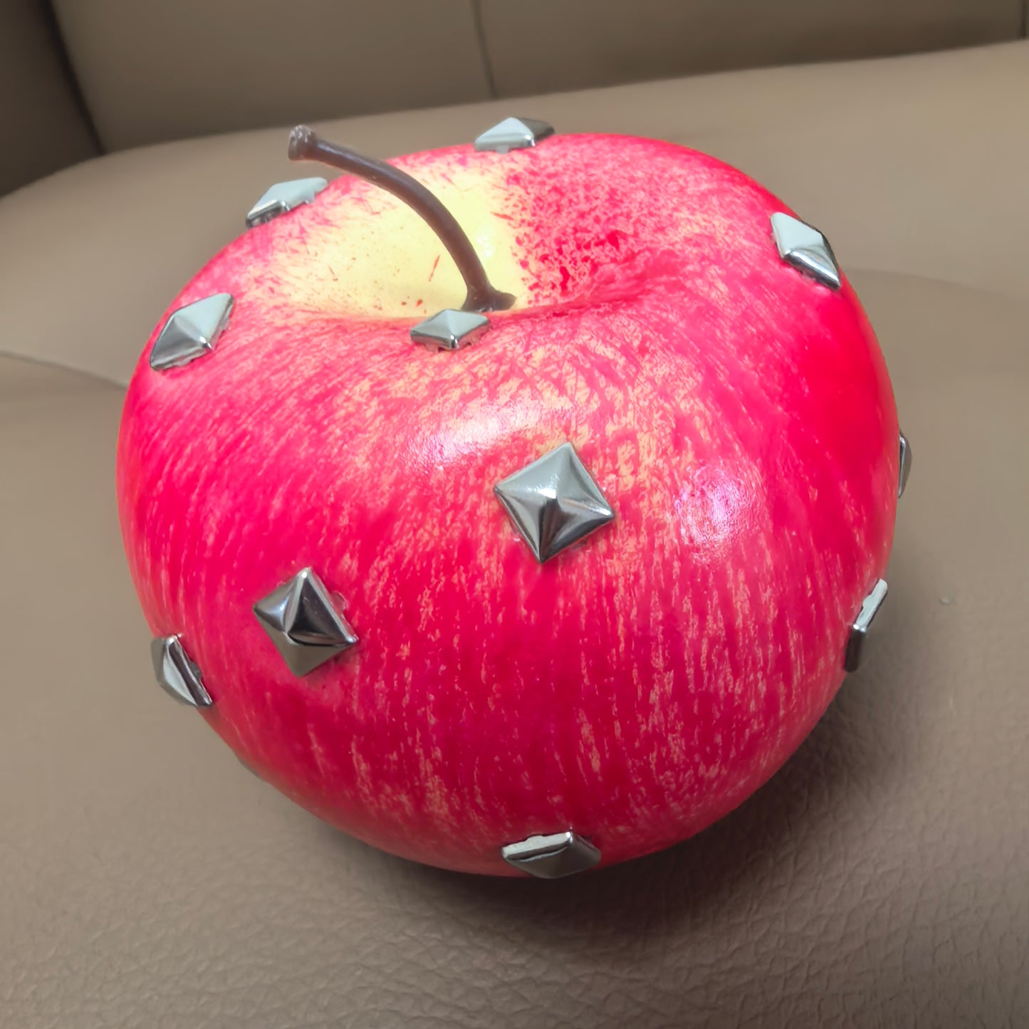 DiyRiot Star-Studded Red Apple - Hand-Forged Punk Aesthetic Accessory